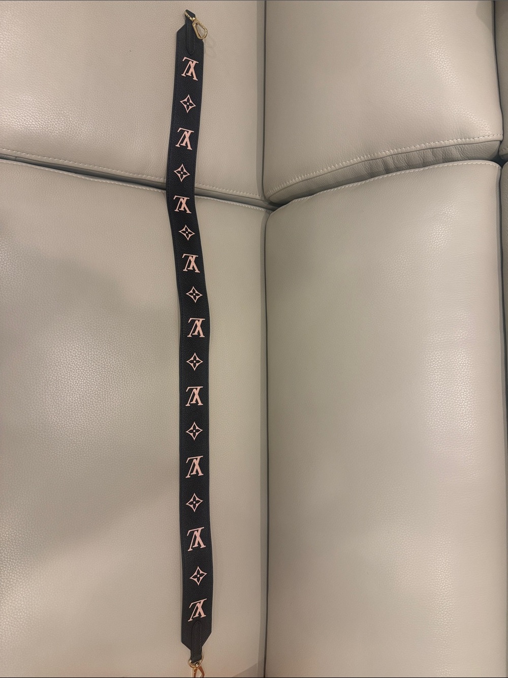 Louis Vuitton Black Cream Monogram Bandouliere Shoulder Strap